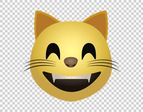 Grinning cat face icon with sharp fangs and winking eye, a playful and misc.. Stock Illustration