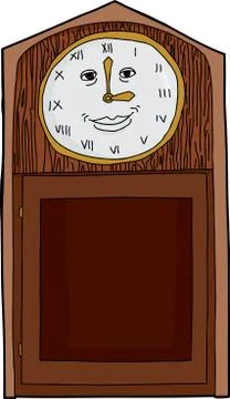 Grinning Clock with Roman Numbers Stock Illustration