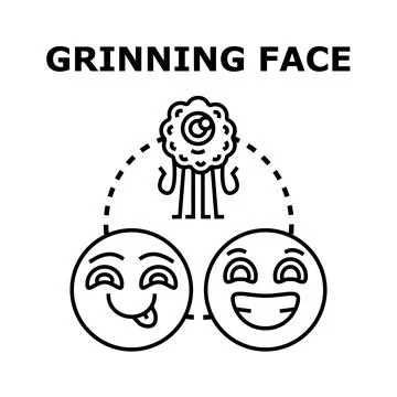 Grinning emoji faces concept for expressing emotions Stock Illustration