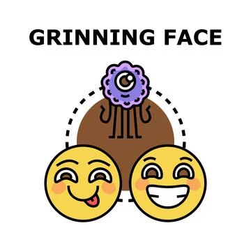 Grinning emoji faces concept for expressing emotions Stock Illustration