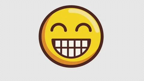 Grinning Face Animation 4K Loop Transparant Stock Footage 317505229