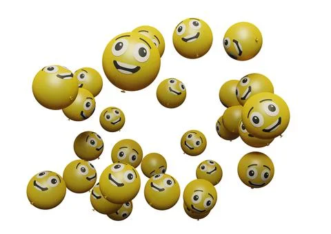 Grinning face eyes 3d render emoticon or emoji perfect for sosial media, bran Stock Illustration
