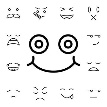 Grinning, face flat vector icon in emotions pack Stock Illustration