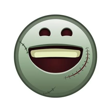 Grinning face Large size of zombie halloween emoji Stock Illustration
