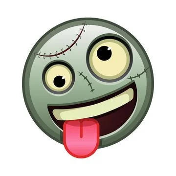 A grinning face with one large and one small eye Large size of zombie hallo.. Stock Illustration