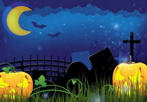 Grinning jack o lanterns Stock Illustration