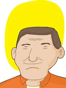Grinning man with halo Stock Illustration
