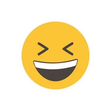 Grinning squinting face. 3D stylized vector icon. realistic emoticon. Isolated Stock Illustration