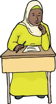 Grinning Student in Hijab イラスト素材