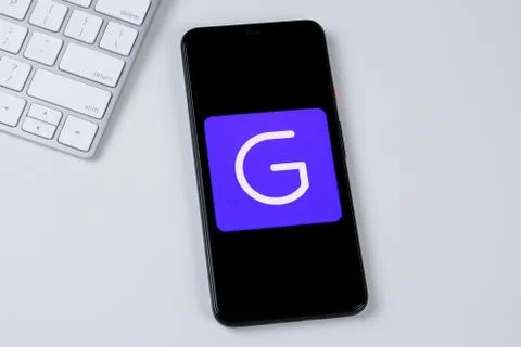Grip - Event Networking app logo on a smartphone screen Stock Photos