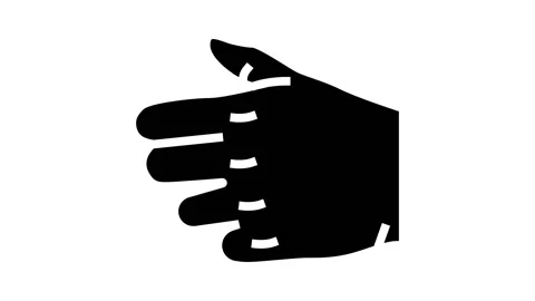 Grip hand gesture glyph icon animation Stock Footage 222852769