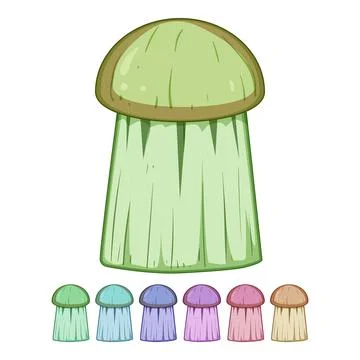 Grip mushroom brush cartoon vector graphic Illustration
