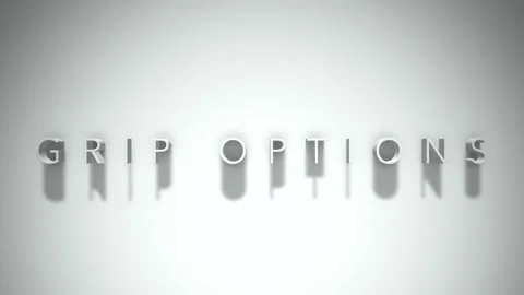 Grip options 3D title animation white text on a white background Stock Footage 299372364