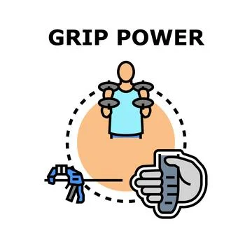 Grip power exercises and hand strength measurement Ilustración de archivo