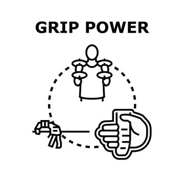 Grip power exercises and hand strength measurement Ilustración de archivo