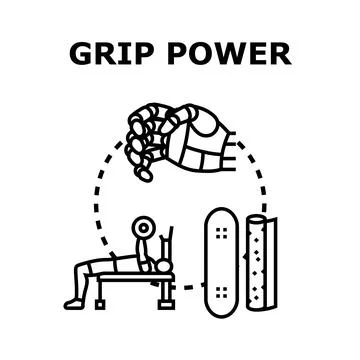 Grip power technology improving strength training results Stock Illustration