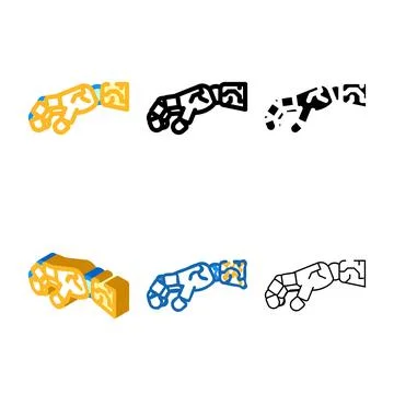 Grip robot hand gesture color icon vector variants Stock Illustration