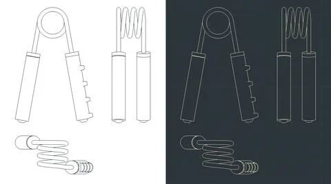 Grip trainer blueprints Stock Illustration