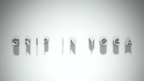 Grip in yoga 3D title animation white text on a white background Stock Footage 299428811