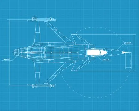 Grippen blueprint Stock Illustration