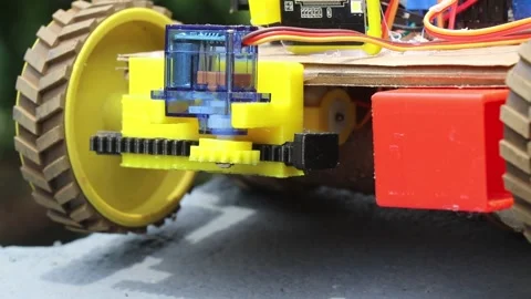 Gripper mechanism that is made using 3d printed parts Stock Footage 310822259