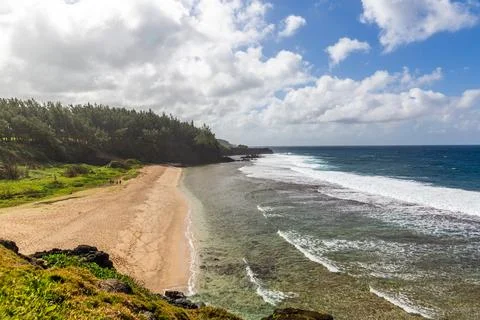 Gris Gris beach with large waves hitting the shore, Mauritius Stock Photos