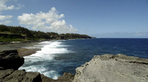 Gris-Gris Black Basalt Cliffs Stock Footage 32153899