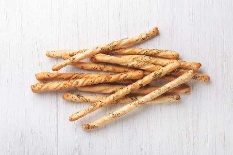 Grissini on the table. Stock Photos