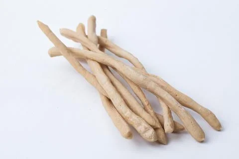 Grissini (Thin Bread Sticks) isolated on white background Foto stock
