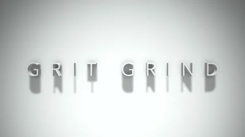 Grit grind 3D title animation with shadows on a white background Stock Footage 297385496