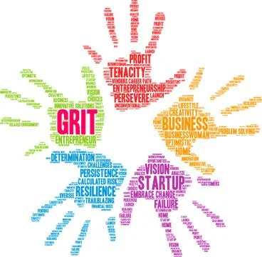 Grit Word Cloud 스톡 일러스트