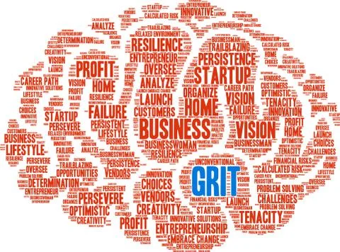Grit Word Cloud Stock Illustration