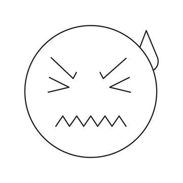 Gritted Teeth Pain Reaction Vector Stroke Art for Frustration and Anger Min.. Illustrazione stock
