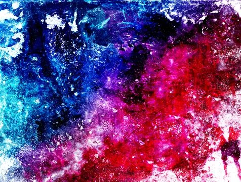 Gritty and Rough Red Blue and White Paint Splatters Stock Illustration