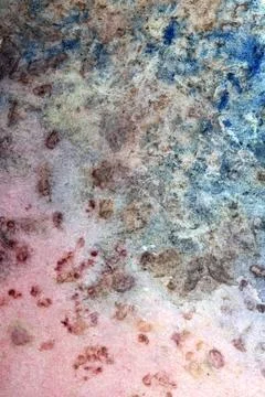 Gritty blotchy abstract paint blending watercolor rainbow background Stock Illustration
