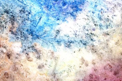 Gritty blotchy abstract paint blending watercolor rainbow background Stock Illustration