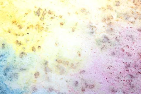 Gritty blotchy abstract paint blending watercolor rainbow background Stock Illustration