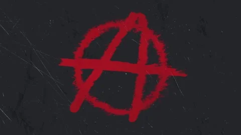A gritty grunge style motion graphic animation with the Anarchist Symbol Lo.. 스톡 동영상 263899429
