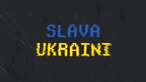 A gritty grunge style motion graphic animation with the slogan Slava Unrain.. Vídeo Stock 263900317