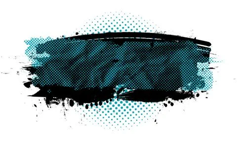 Gritty Grunge Vector Brush Stroke Color Halftone Banner Stock-Illustration