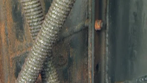 Gritty Industrial Air Filter Component Reveals Corroded Beauty Stock Footage 341067437