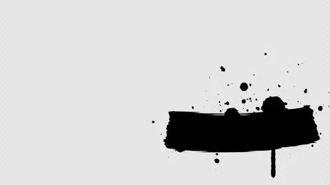 Gritty Ink Stain Splatter and Brush Stroke Lower Third Transparent Background Stock Footage 245431241