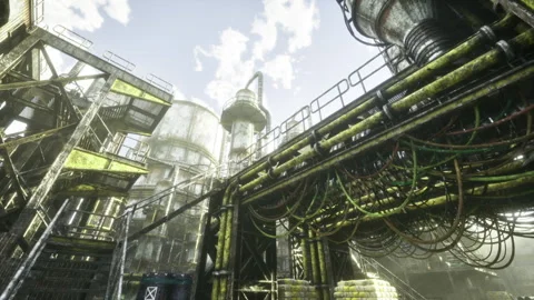 Gritty metallic surfaces and highenergy industrial environment Video stock 333992019