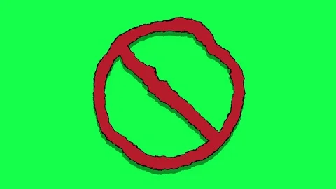 Gritty warped no stop sign green screen Stock Footage