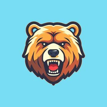Grizzly Bear Logo Mascot Vector Design Stock Illustration