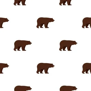Grizzly bear pattern seamless Stock Illustration
