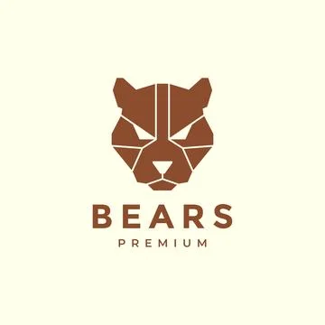 Grizzly head bear polygon minimal logo design vector graphic symbol icon il.. Stock Illustration