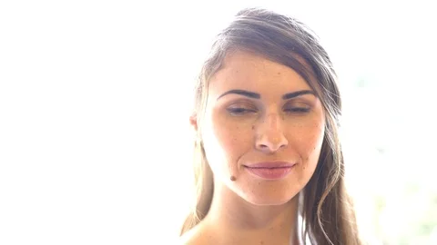 Grl with cream on face. Stock Footage 105805964