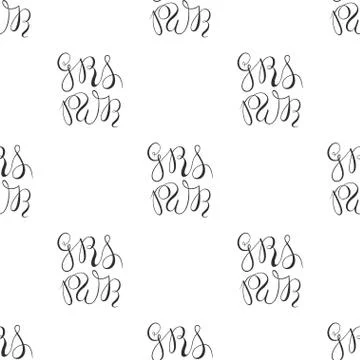 GRL PWR - Seamless pattern 库存插图