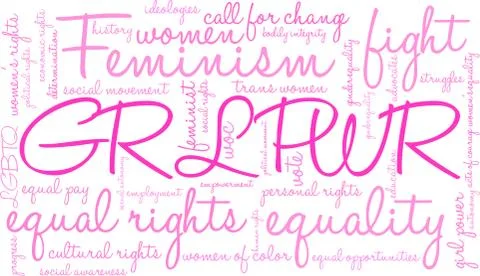 GRL PWR Word Cloud Stock Illustration